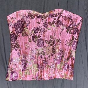 Pink floral Corset Top